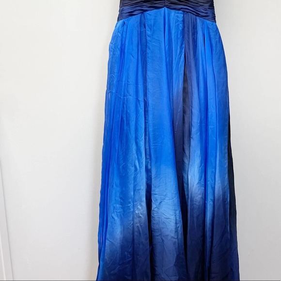 Alberto Makali Ombré Beaded Gown Silk Blue Size 2 - Picture 13 of 16